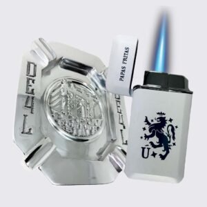 Drew Estate Pewter Ashtray and Liga Privada Torch Lighter