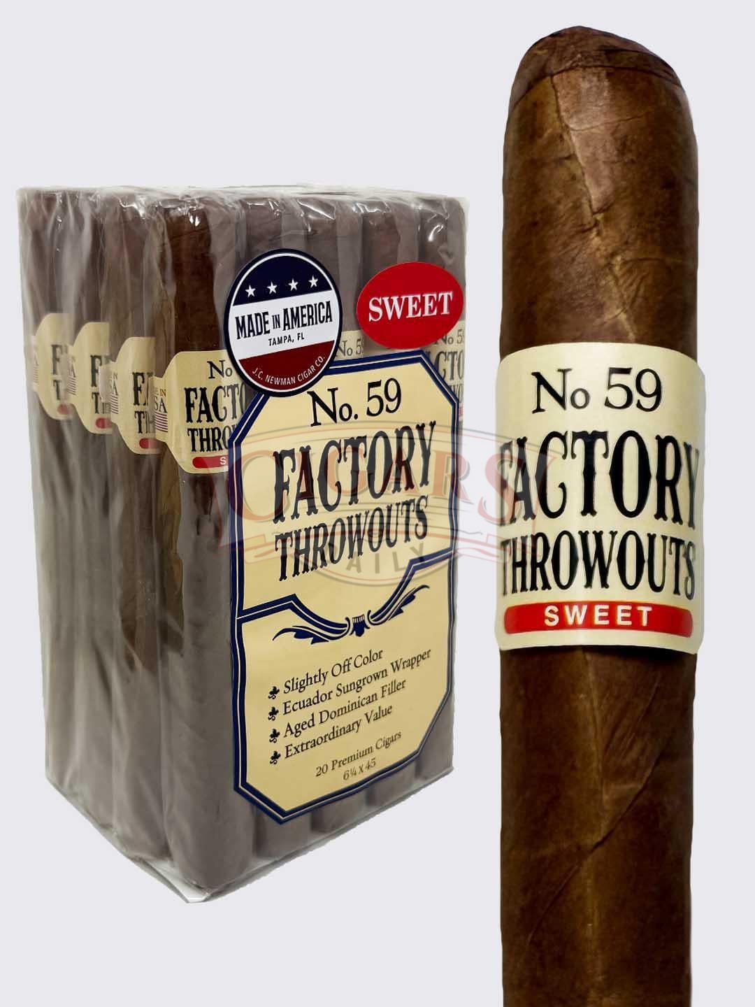 JC Newman Factory Throwouts Sweet (6.25×45) Bundle of 20 Cigars
