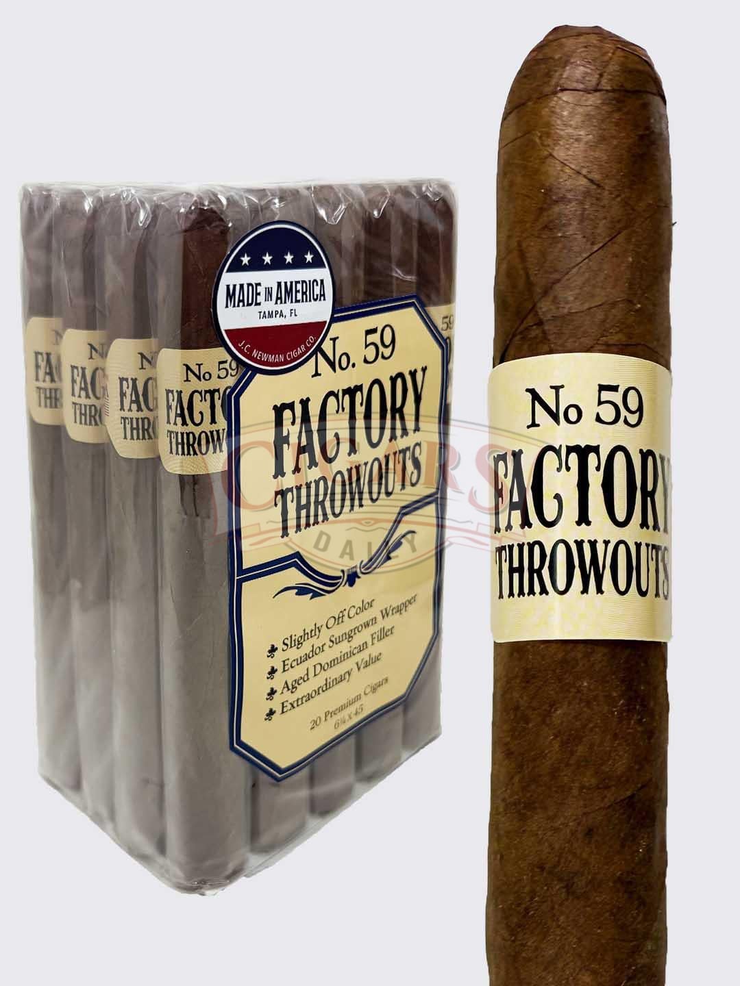 JC Newman Factory Throwouts Natural (6.25×45) Bundle of 20 Cigars
